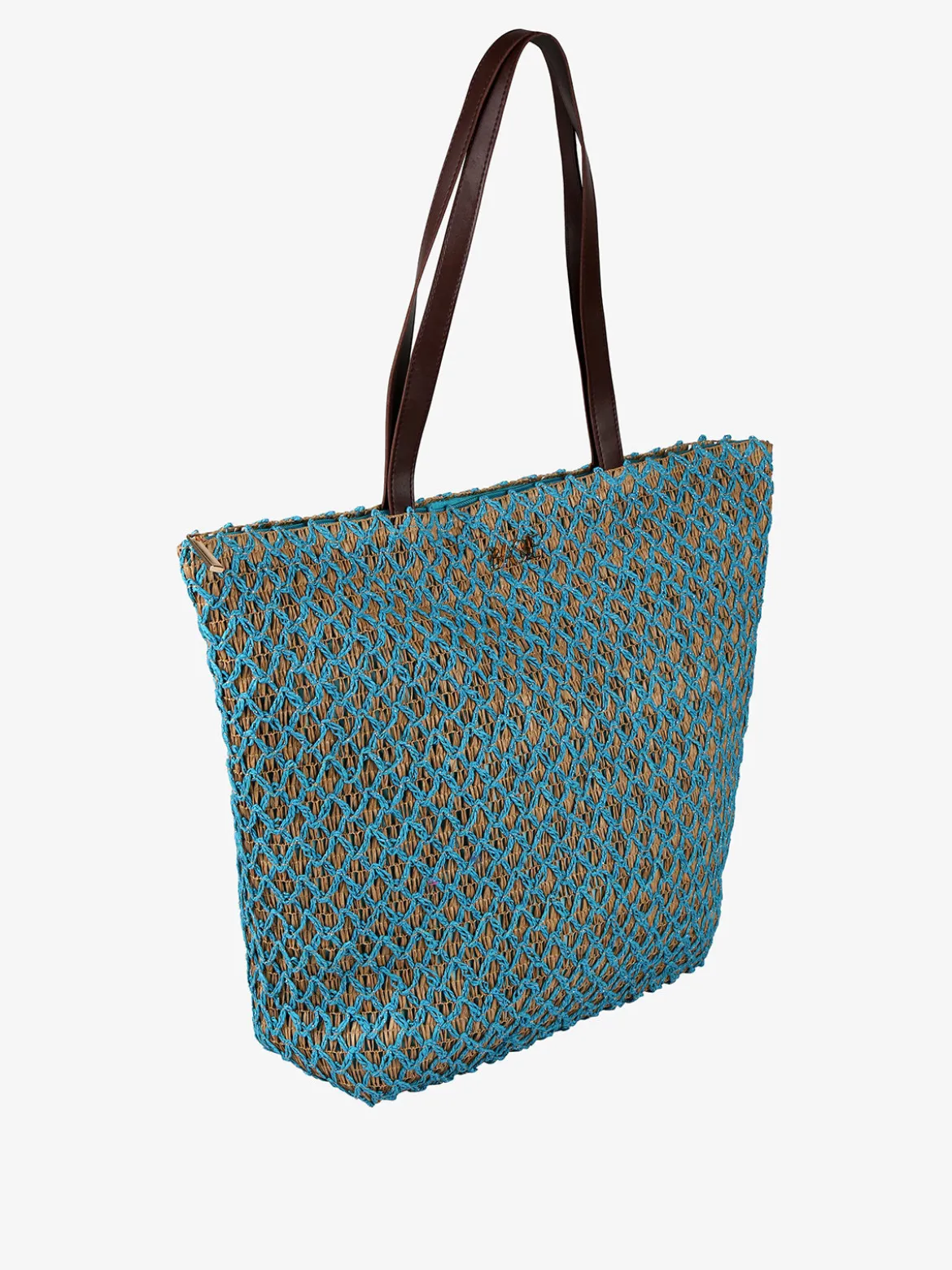 Basile Borsa da mare in paglia con dettagli in lurex