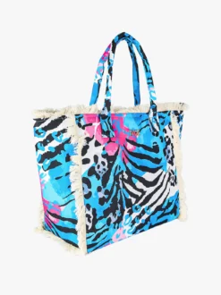 Basile Borsa da mare in tessuto con frange
