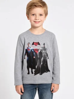 Batman Maglietta da bambino manica lunga con supereroi