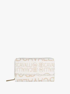 B.Cavalli Portafoglio donna con stampe - panna