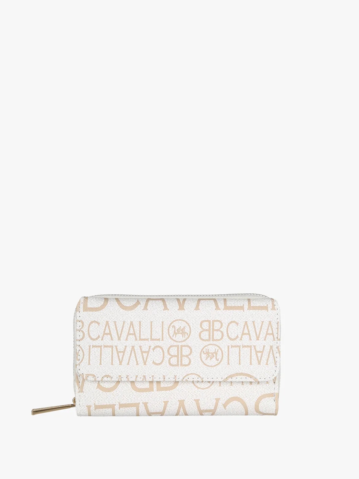 B.Cavalli Portafoglio donna con stampe - panna