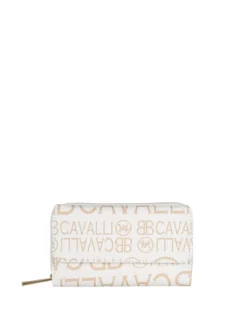 B.Cavalli Portafoglio donna con stampe - panna