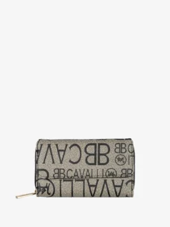 B.Cavalli Portafoglio donna con stampe - taupe