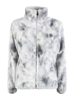 Be Board Felpa donna in ecopelo a collo alto con zip - perla