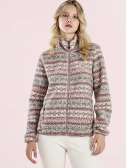 Be Board Felpa donna invernale teddy con zip - rosa