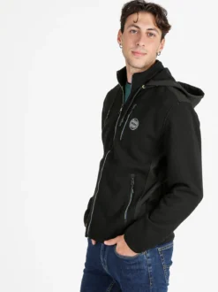 Be Board Felpa invernale da uomo con cappuccio e zip - nero
