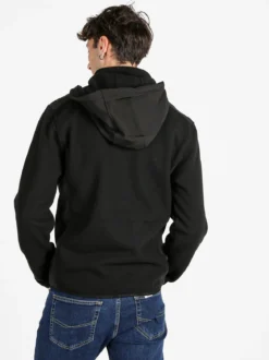 Be Board Felpa invernale da uomo con cappuccio e zip - nero