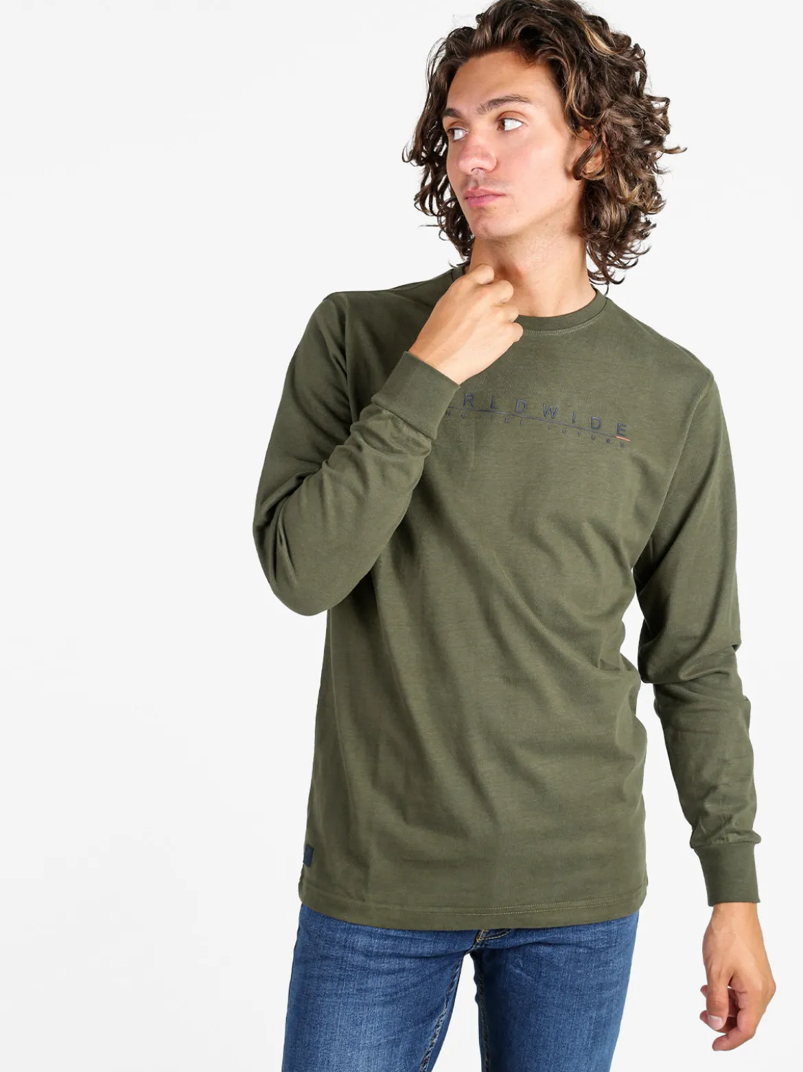 Be Board Maglia girocollo da uomo in cotone - militare