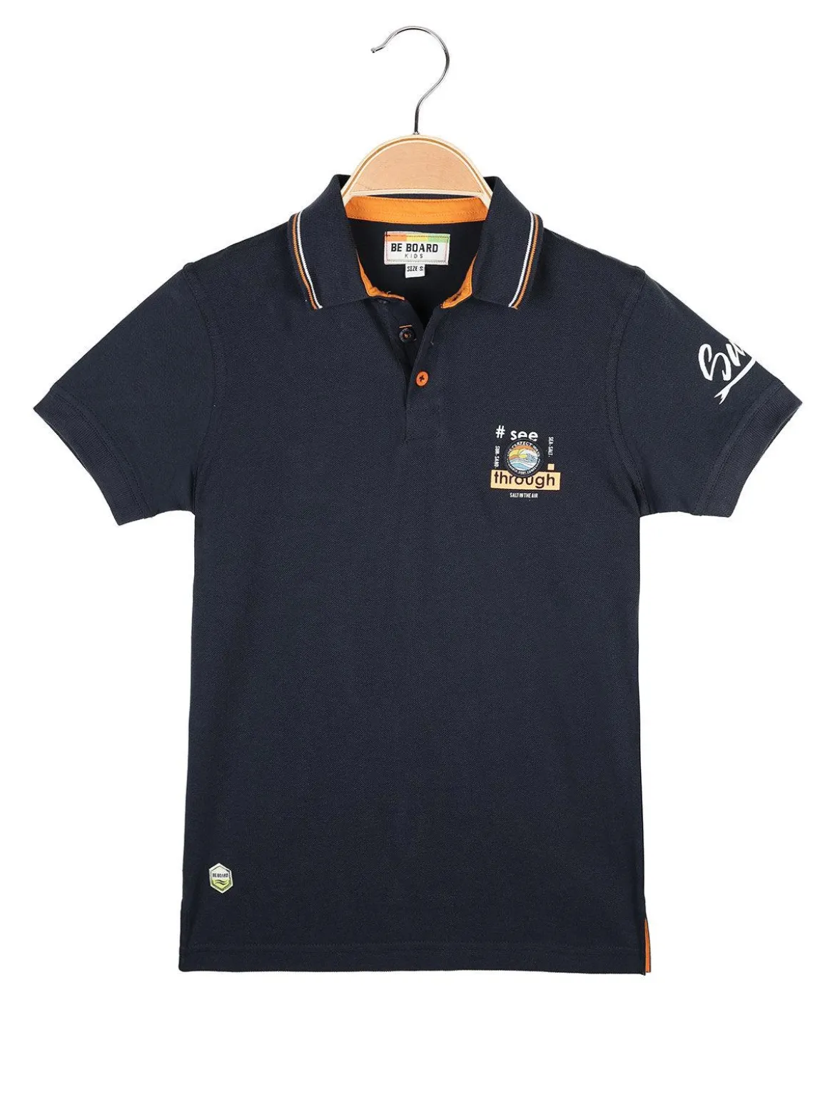 Be Board Polo da bambino a manica corta con scritta