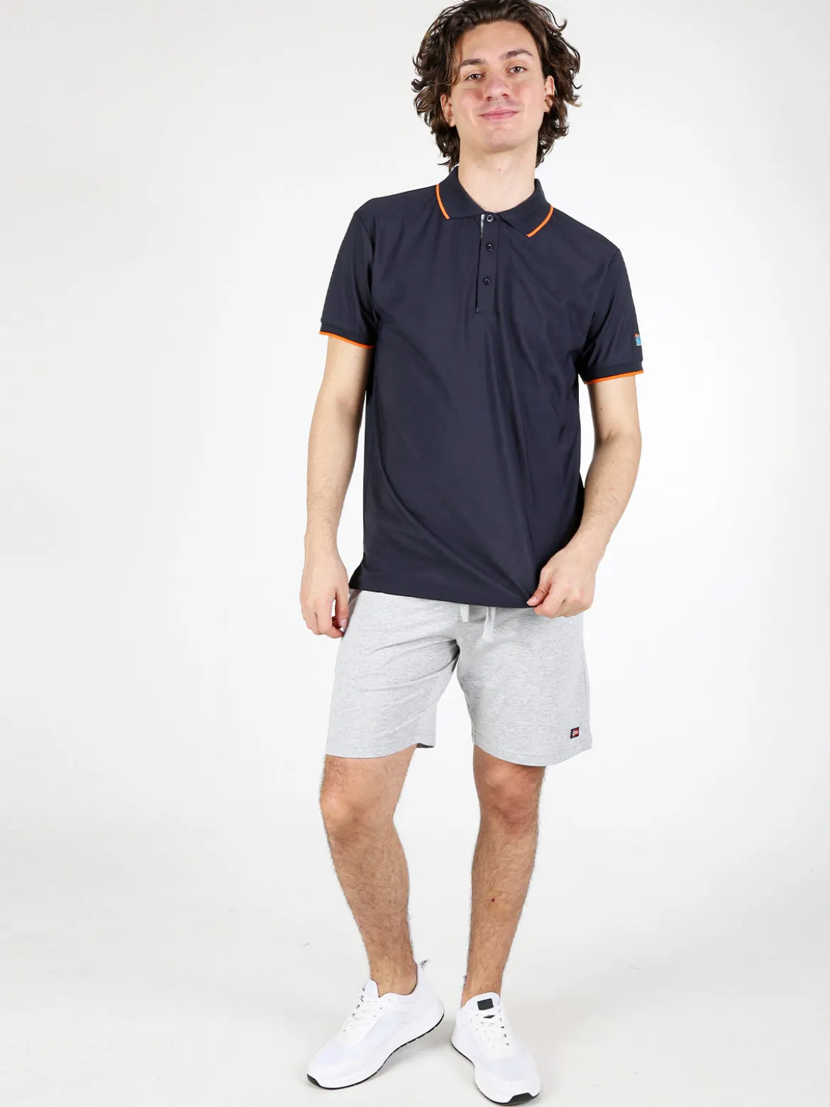 Be Board Polo da uomo a maniche corte in tessuto tecnico piquet