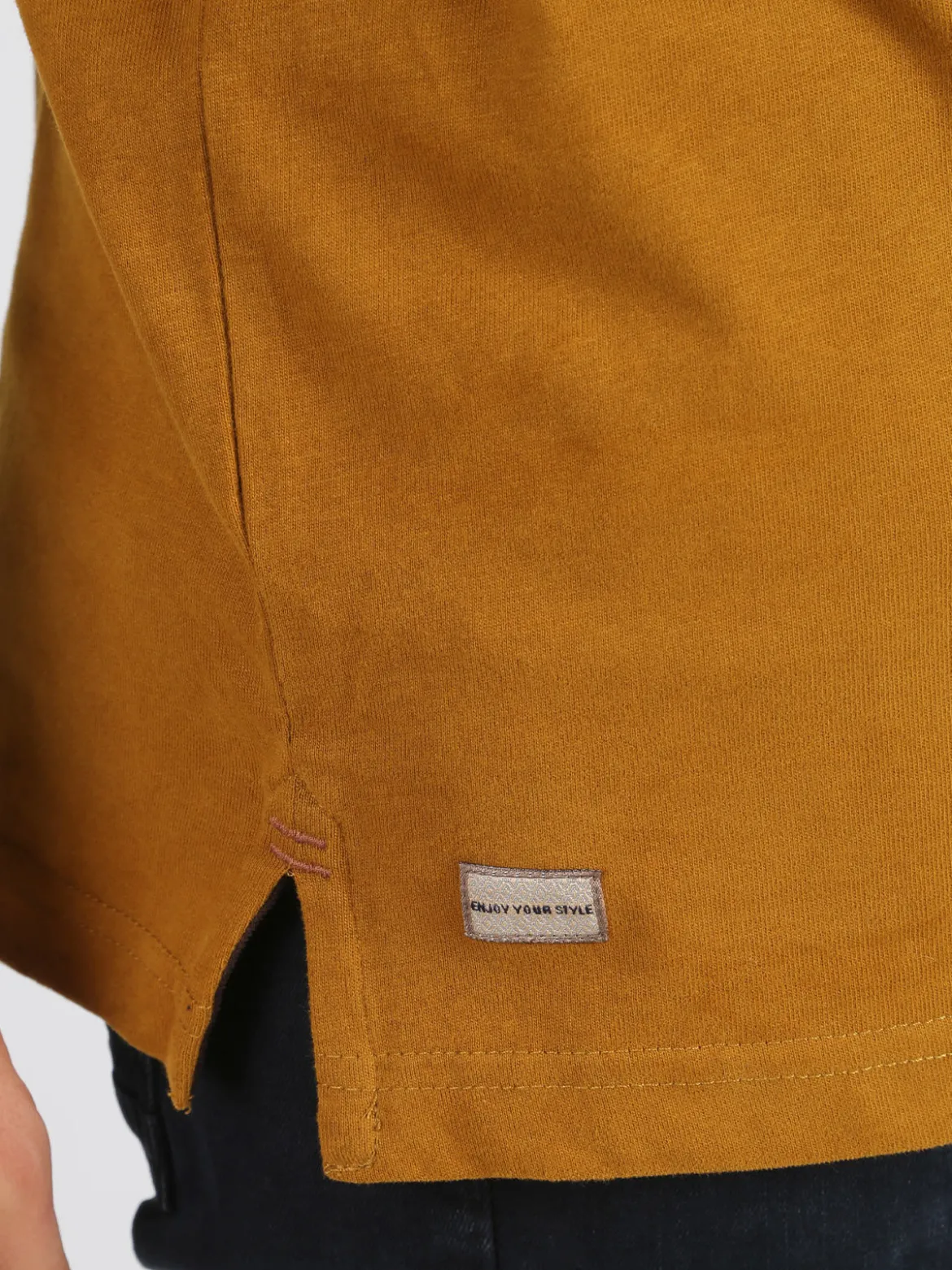 Be Board Polo da uomo a maniche lunghe in cotone - tabacco