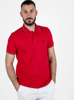 Be Board Polo da uomo in cotone a maniche corte
