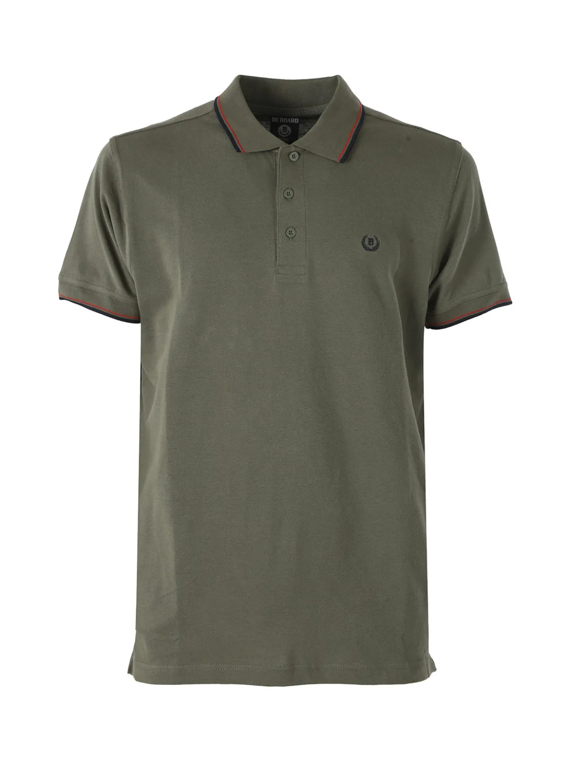 Be Board Polo in cotone da uomo a maniche corte - militare