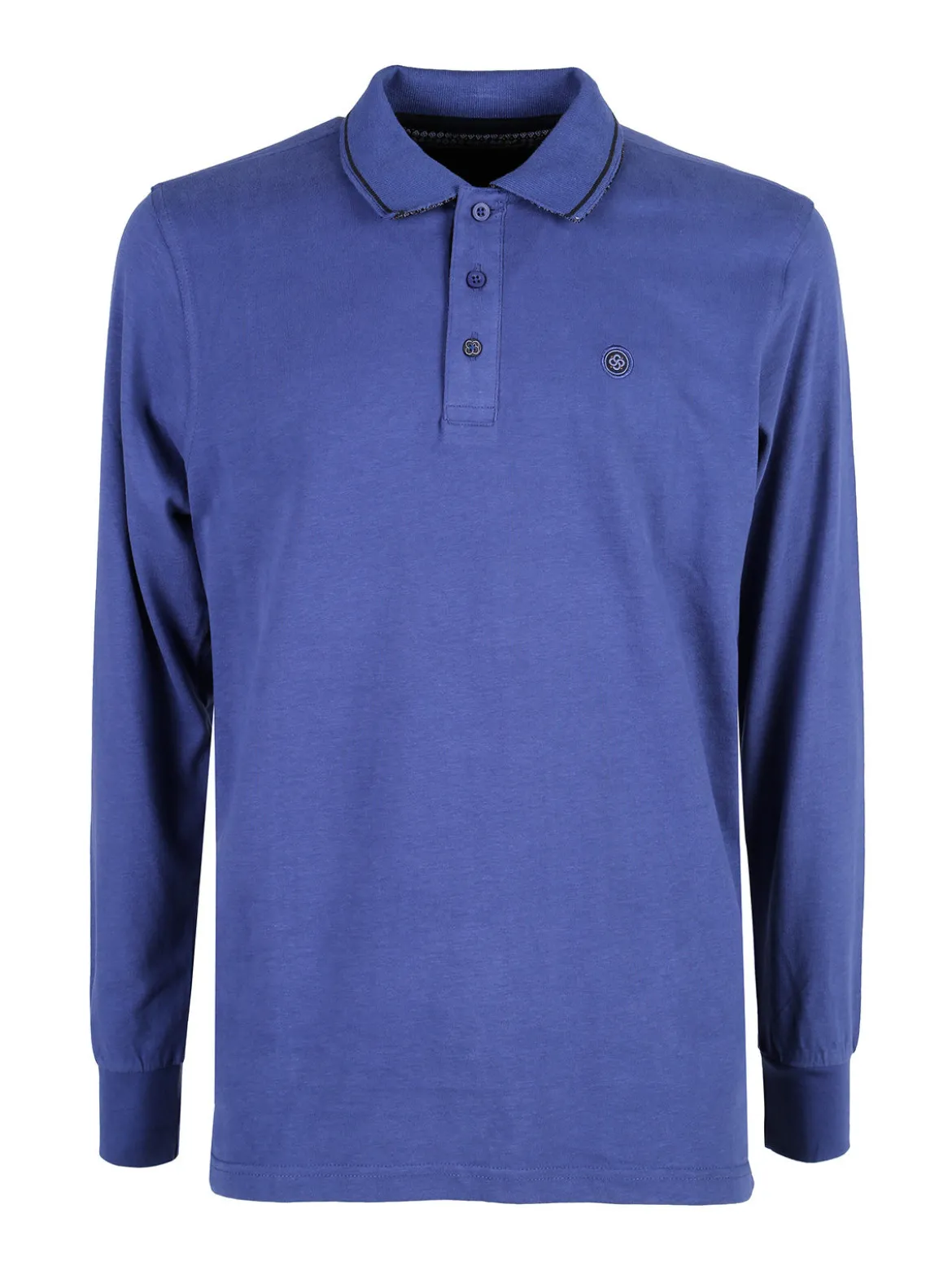 Be Board Polo uomo a maniche lunghe in cotone - blu