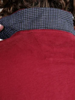 Be Board Polo uomo a maniche lunghe in cotone - bordeaux