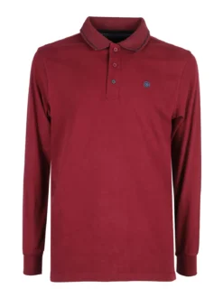 Be Board Polo uomo a maniche lunghe in cotone - bordeaux
