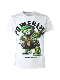 Belman T-shirt da uomo in cotone con stampa - bianco