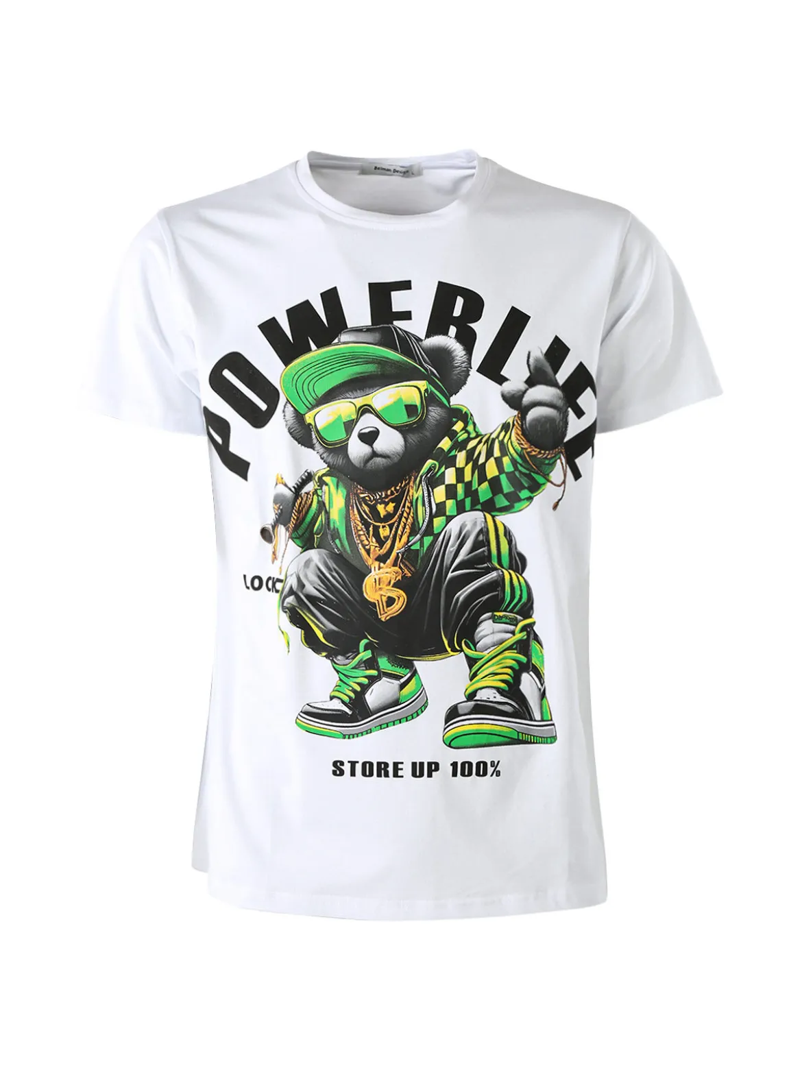 Belman T-shirt da uomo in cotone con stampa - bianco