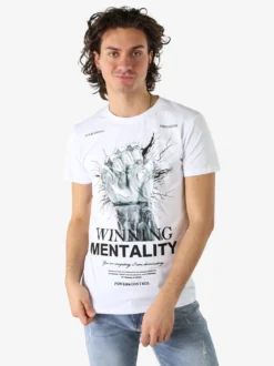 Belman T-shirt da uomo in cotone con stampa - bianco