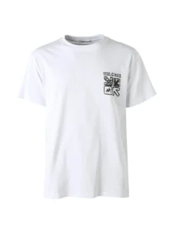 Belman T-shirt da uomo in cotone con stampa dietro - bianco