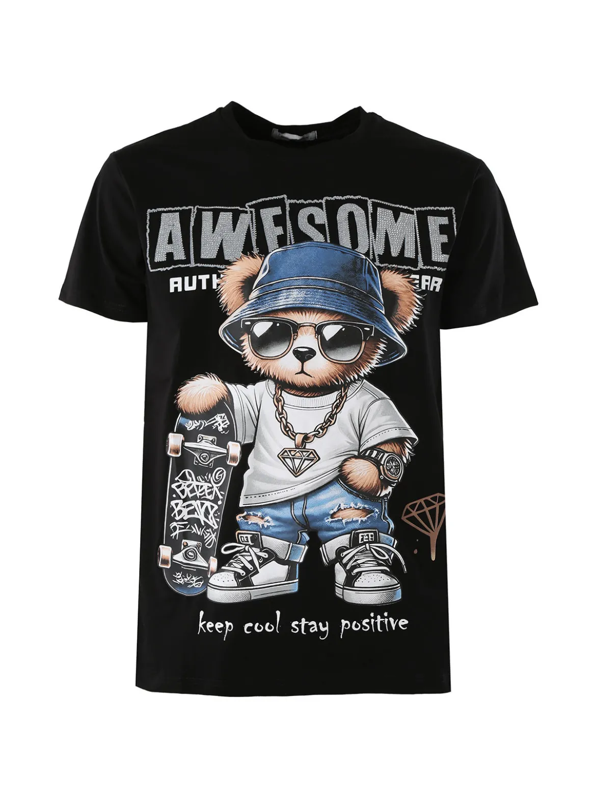Belman T-shirt da uomo in cotone con stampa - nero