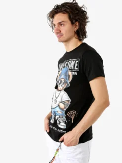 Belman T-shirt da uomo in cotone con stampa - nero