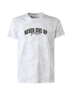 Belman T-shirt girocollo da uomo in cotone con stampe - bianco