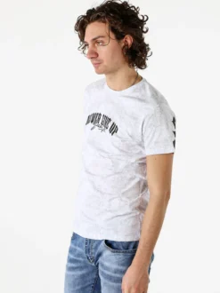 Belman T-shirt girocollo da uomo in cotone con stampe - bianco