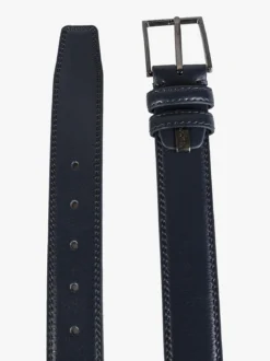 Biagiotti Uomo Cintura da uomo con fodera in pelle - blu scuro
