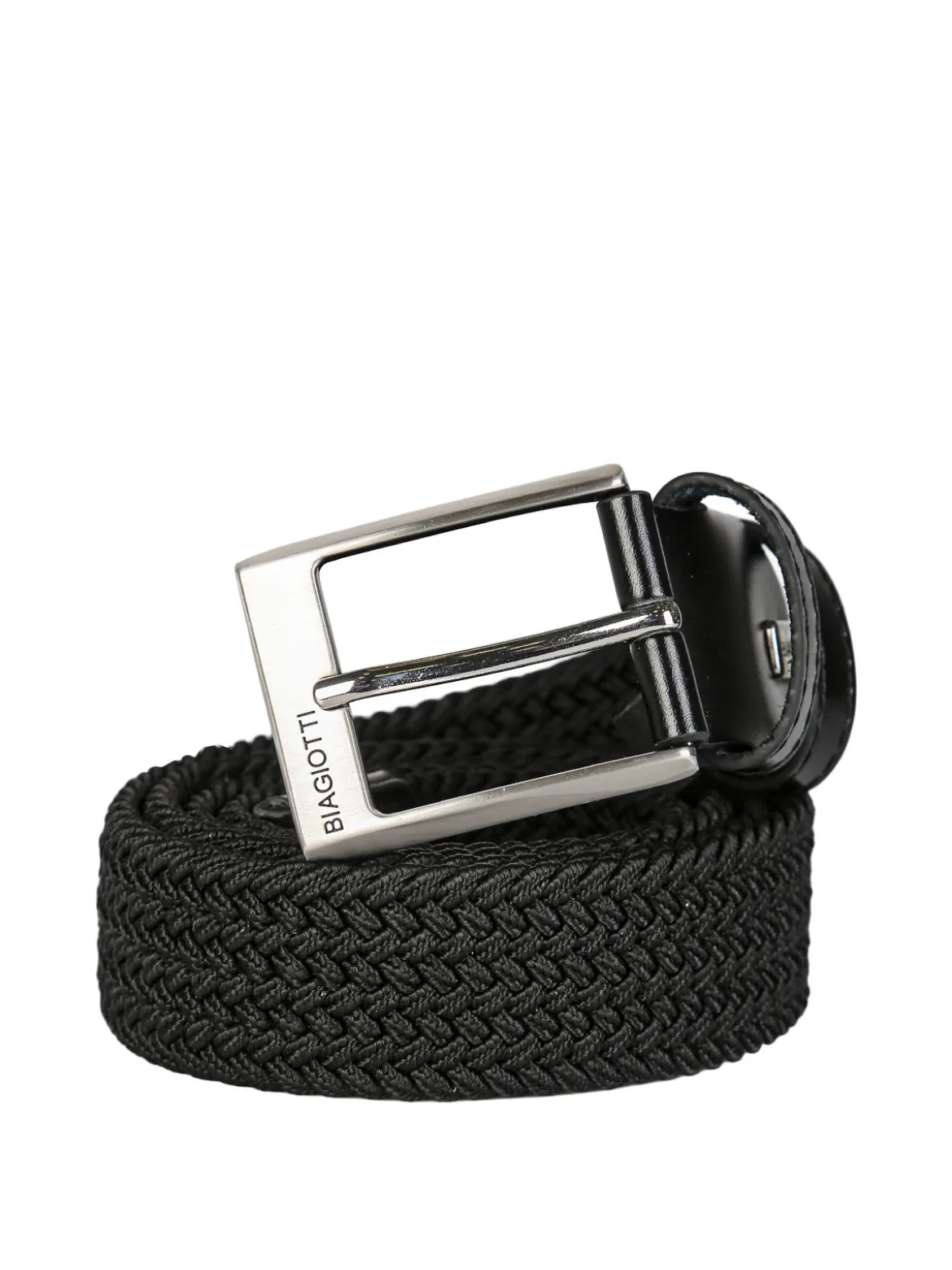 Biagiotti Uomo Cintura da uomo elasticizzata in corda - nero