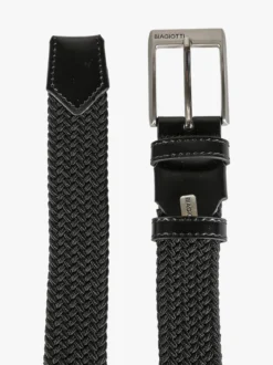 Biagiotti Uomo Cintura da uomo elasticizzata in corda - nero