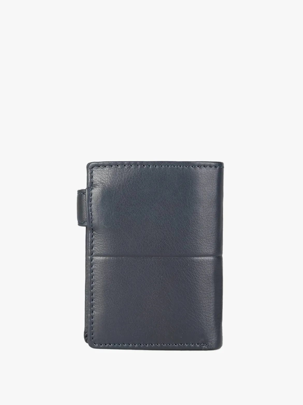 Biagiotti Uomo Mini portafoglio in pelle da uomo verticale con bottone - blu scuro