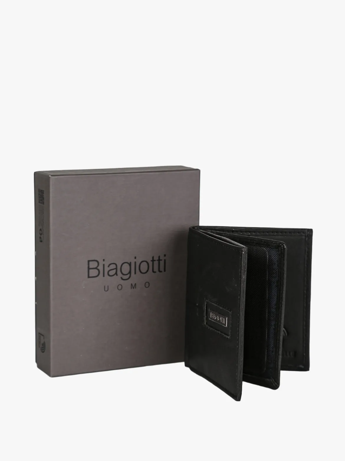 Biagiotti Uomo Mini portafoglio verticale in pelle da uomo - nero