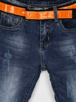 Bimbo Style Jeans slavati con cintura
