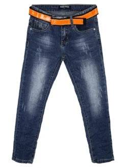 Bimbo Style Jeans slavati con cintura
