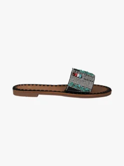 Bonheur Ciabatte donna ricamate con pietre e perline