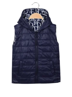 Bouny Baby Gilet da bambina reversibile con cappuccio