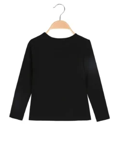 Bouny Baby T-shirt da bambina a maniche lunghe con strass - nero