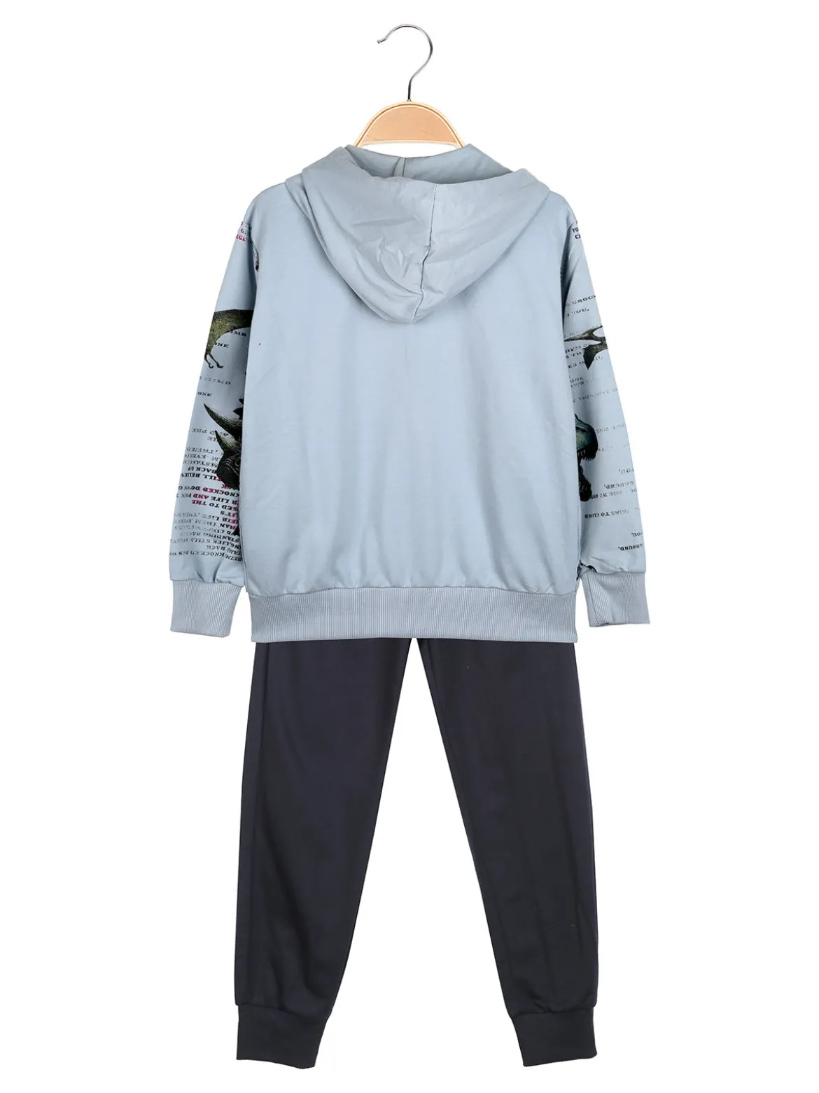 Boys & Style Completo tuta 3 pezzi da bambino con cappuccio e zip - azzurro