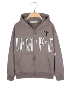 Brum Beby Felpa da bambino con cappuccio e zip - antracite