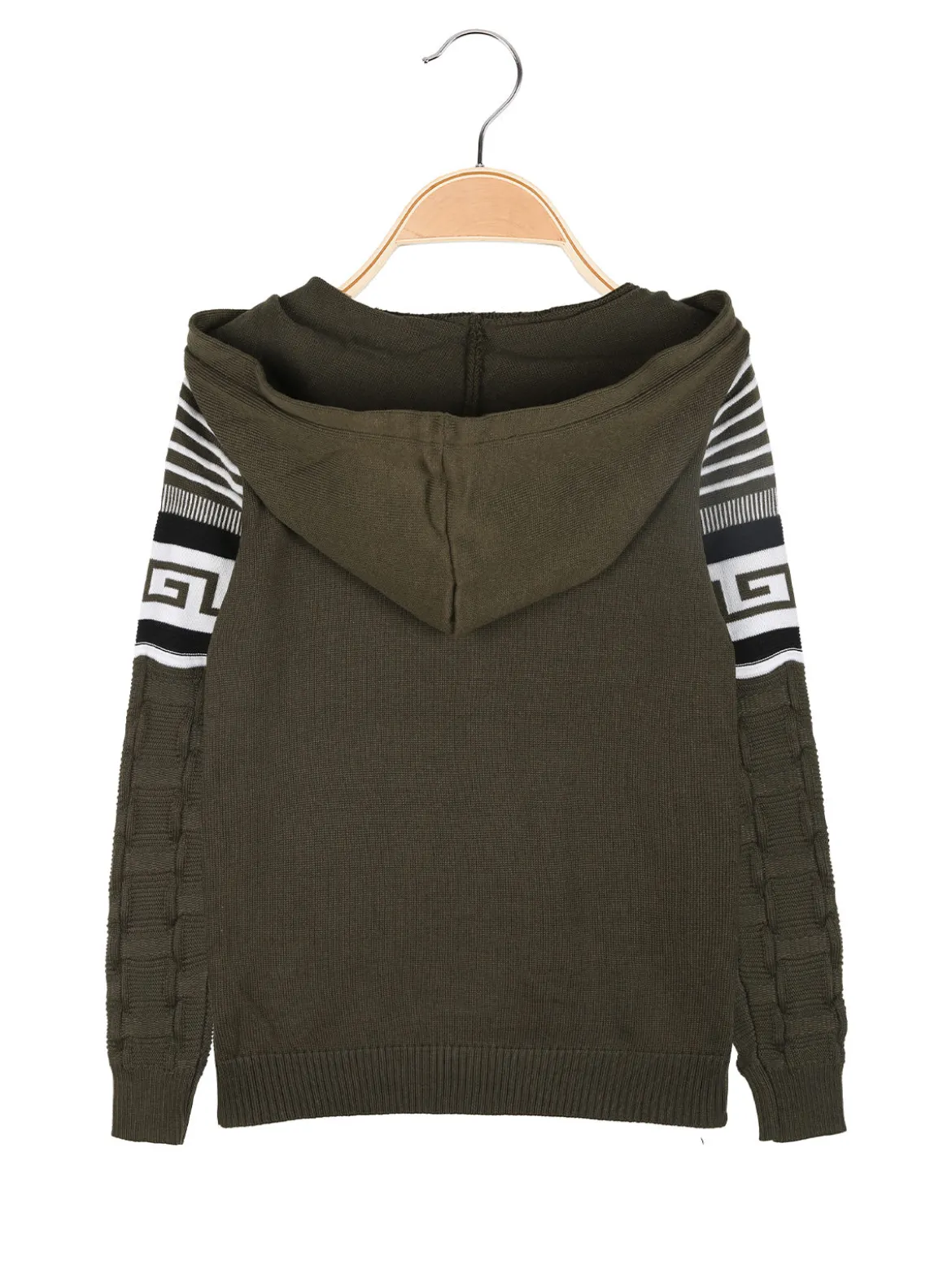 Brum Beby Pullover da bambino in maglia con cappuccio - militare