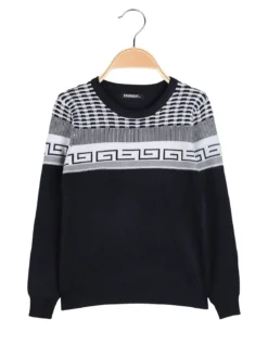 Brum Beby Pullover girocollo da bambino in maglia - blu scuro