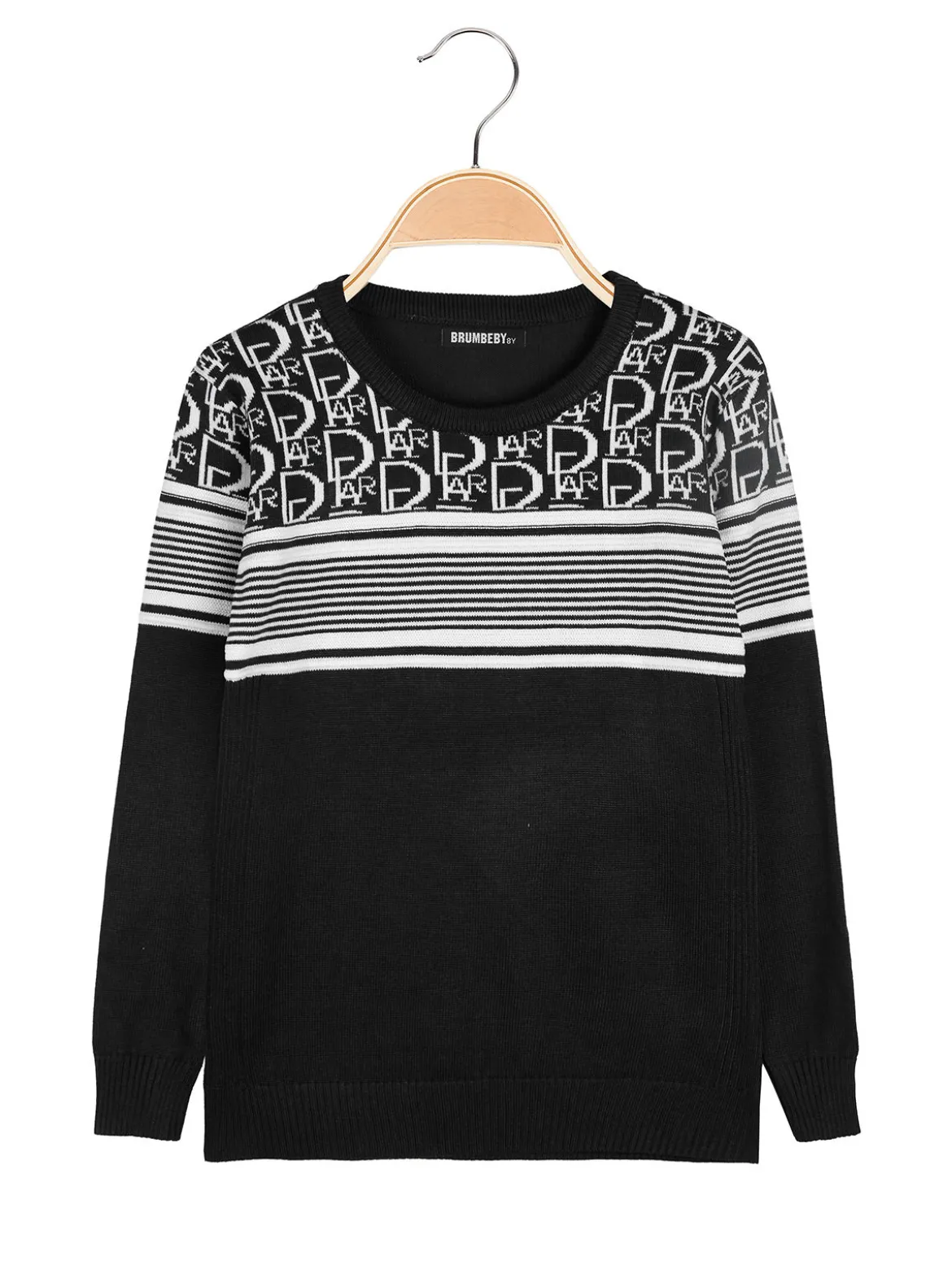 Brum Beby Pullover girocollo da bambino in maglia - nero