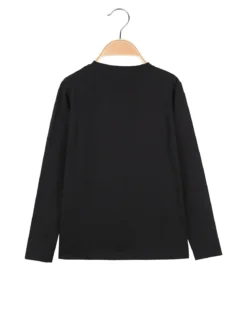 Brum Beby T-shirt da bambino a maniche lunghe con stampa - nero