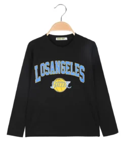 Brum Beby T-shirt maniche lunghe da bambino con stampa - nero