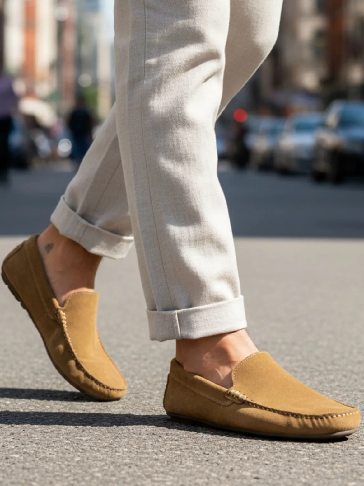 Canguro Mocassini uomo in pelle scamosciata - taupe