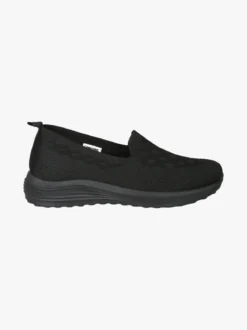 Canguro Sneakers donna slip on in maglia con zeppa - nero