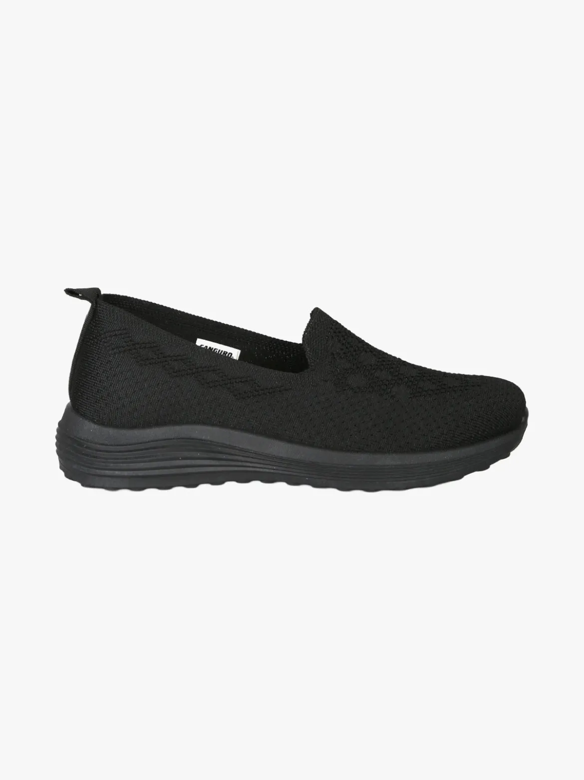 Canguro Sneakers donna slip on in maglia con zeppa - nero