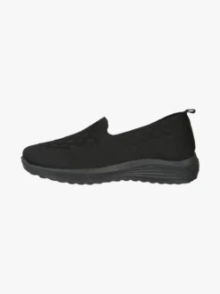 Canguro Sneakers donna slip on in maglia con zeppa - nero