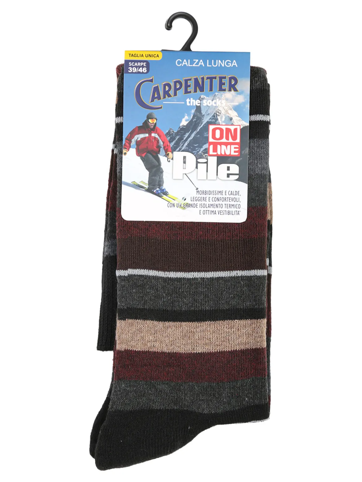 Carpenter Calze lunghe da uomo pile a righe